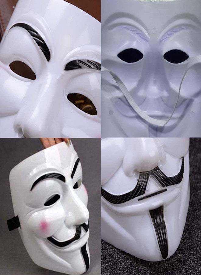 ROCK WORLD قناع وجه روك وورلد - قطعة واحدة | قناع وجه هاكر للأولاد | قناع وجه فيلم V for Vendetta | قناع جاي فوكس | قناع وجه أبيض | قناع تنكري | قناع عيد ميلاد للأولاد | قناع السعادة - Image 2
